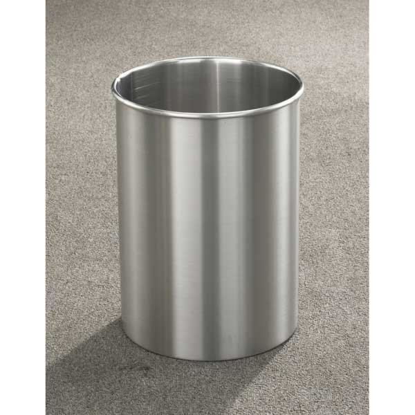 Glaro 66SA Satin Aluminum Waste Basket 5 Gal Capacity