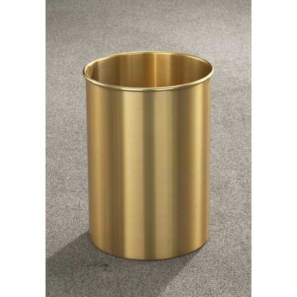 Glaro 66BE Satin Brass Waste Basket 5 Gal Capacity