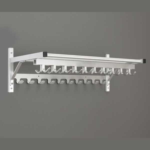 Glaro 9000C 84 Inch Wall Mounted Coat Rack With Hook Strip and Hanger Bar